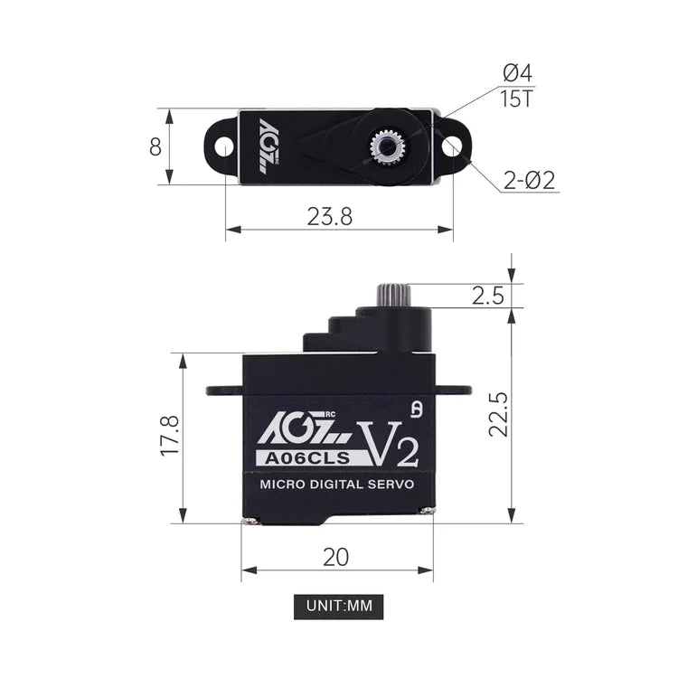 AGFRC A06CLS V2 SERVO 3Kg/0.05 Sec AGF-A06CLS V2 Black