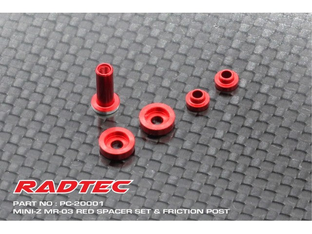 Radtec - Mini-Z MR-03 spacer set and friction post (PC-20001B)