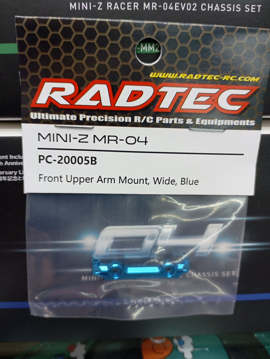 RACTEC KYOSHO MINI-Z MR-04 ALU. FRONT UPPER ARM MOUNT WIDE (BLUE) PC-20005B