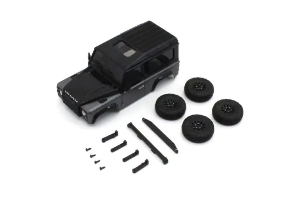 kyosho mini-z 4x4 MX-01 Land Rover Defender 90 Autobiography Corris Gray / Santorini Black Body MXBT06GM