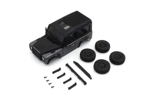 kyosho mini-z 4x4 MX-01 Land Rover Defender 90 Autobiography Corris Gray / Santorini Black Body MXBT06GM