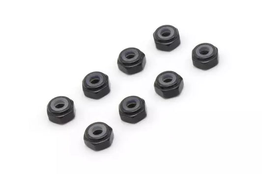 KYOSHO M2 Alu. Nylon Color Nut 8pcs(BLACK ) MZW128BK